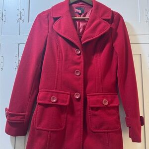 Women's Red Wool Coat Forever21